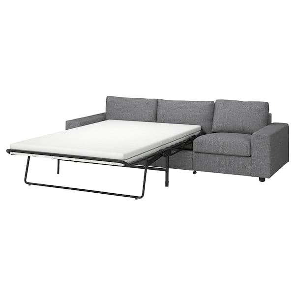 Ikea VIMLE - 3-seater sofa bed, with wide armrests/Lejde grey/black ,