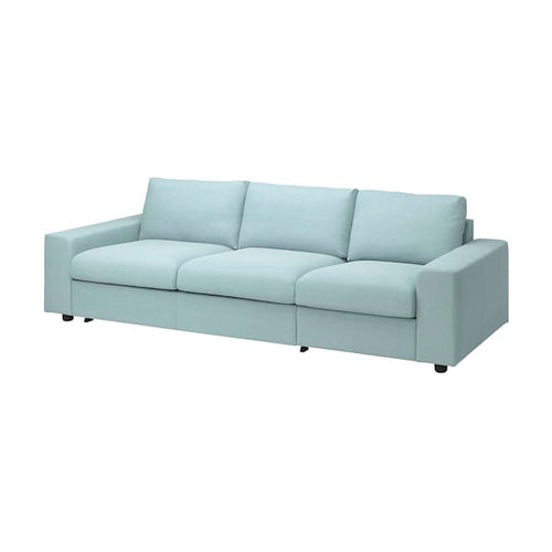 VIMLE - 3-seater sofa bed, with wide armrests/Saxemara light blue ,