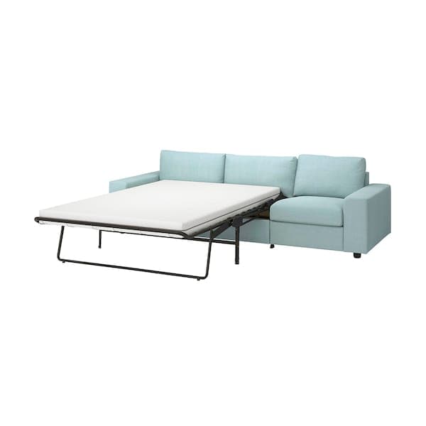 VIMLE - 3-seater sofa bed, with wide armrests/Saxemara light blue , - best price from Maltashopper.com 39537236