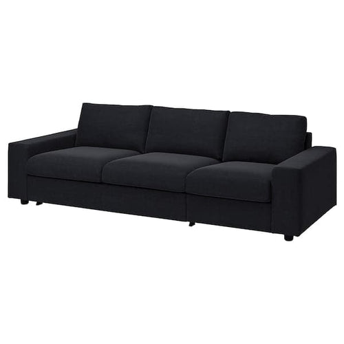 VIMLE - 3-seater sofa bed, with wide armrests/Saxemara blue-black ,
