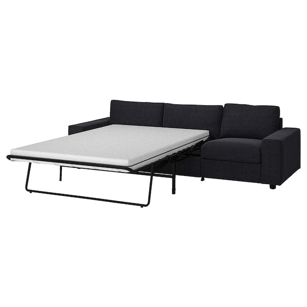 VIMLE - 3-seater sofa bed, with wide armrests/Saxemara blue-black , - best price from Maltashopper.com 29537232