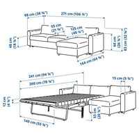 VIMLE - Divano letto a 3 posti, con chaise-longue/Djuparp verde scuro , - Premium  from Ikea - Just €1805.99! Shop now at Maltashopper.com