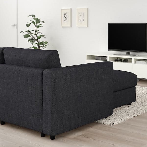 Ikea VIMLE - 3-seater sofa bed, with chaise-longue/Hillared anthracite ,