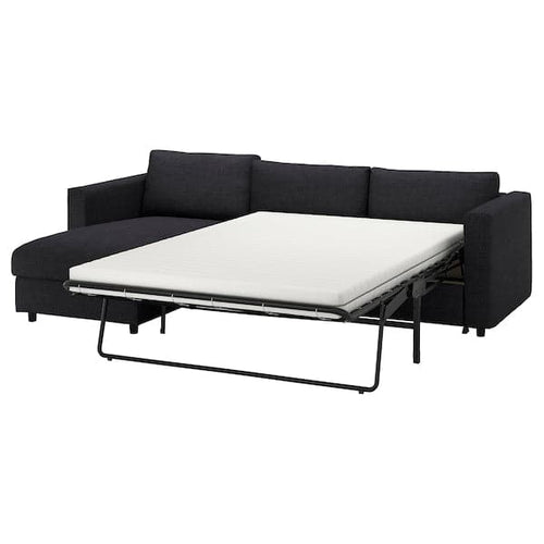 VIMLE - 3-seater sofa bed, with chaise-longue/Hillared anthracite ,