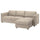 VIMLE - 3-seater sofa bed, with chaise-longue/Hillared beige ,