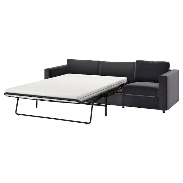 VIMLE - 3-seater sofa bed, Djuparp dark grey , - best price from Maltashopper.com 49537269