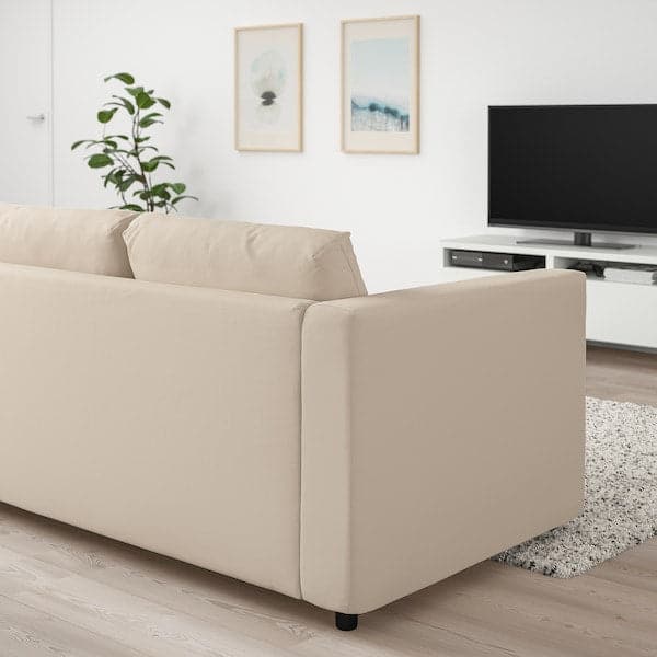 VIMLE - 3-seater sofa bed, Hallarp beige , - best price from Maltashopper.com 09537054