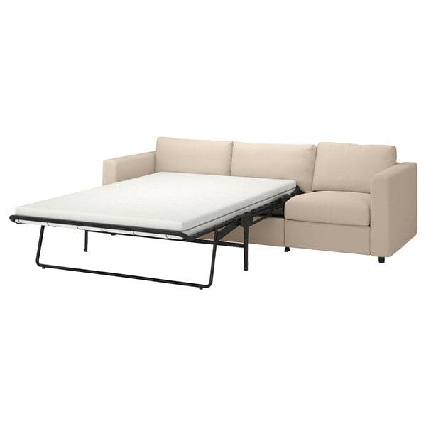 VIMLE - 3-seater sofa bed, Hallarp beige , - best price from Maltashopper.com 09537054
