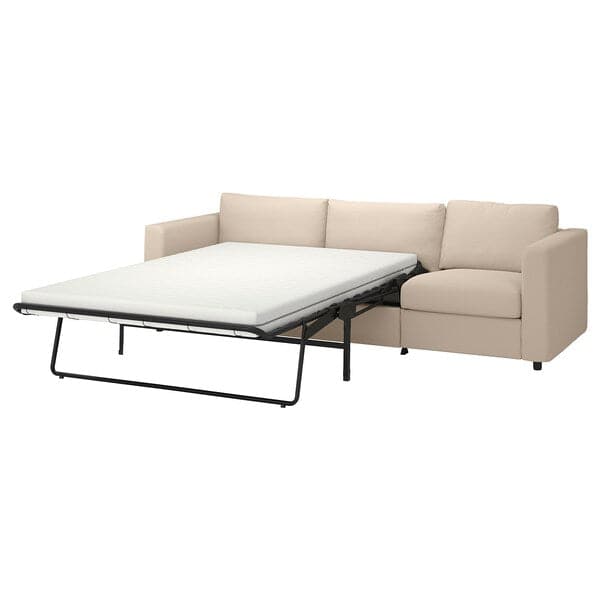 Ikea VIMLE - 3-seater sofa bed, Hallarp beige ,