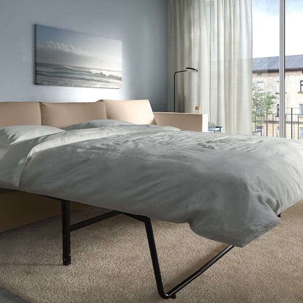 VIMLE - 3-seater sofa bed, Hallarp beige , - best price from Maltashopper.com 09537054