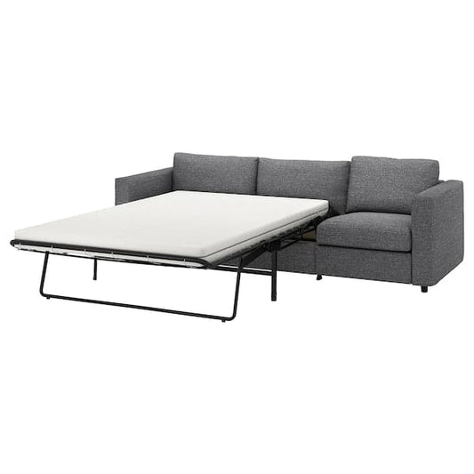 Ikea VIMLE - 3-seater sofa bed, Lejde grey/black