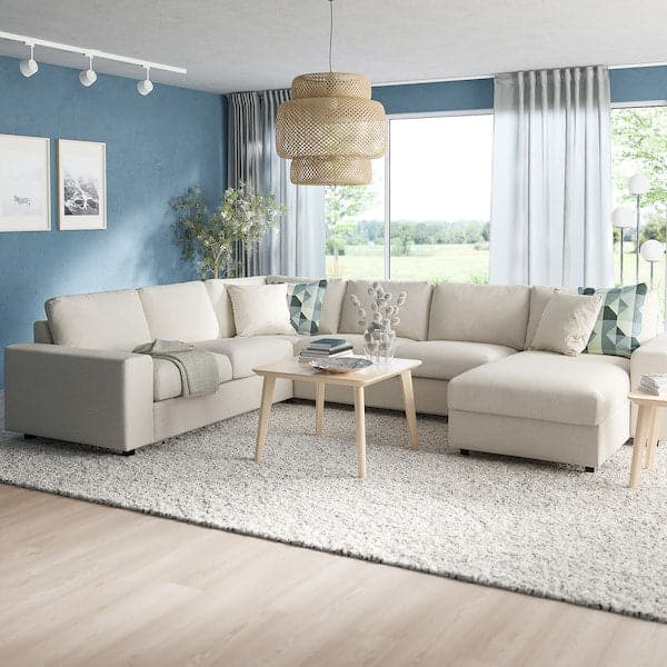 Ikea VIMLE - 5 seater ang 5 seater sofa bed/chaise-lon, with wide armrests/Gunnared beige ,