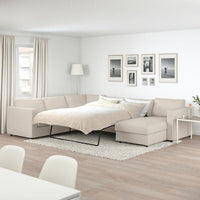 VIMLE - 5-seater sofa bed/chaise-lon, Gunnared beige , - best price from Maltashopper.com 69545225