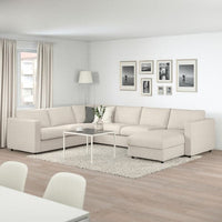 VIMLE - 5-seater sofa bed/chaise-lon, Gunnared beige , - best price from Maltashopper.com 69545225