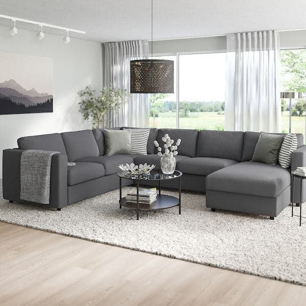 Ikea VIMLE - 5-seater sofa bed/chaise-lon, Hallarp grey ,