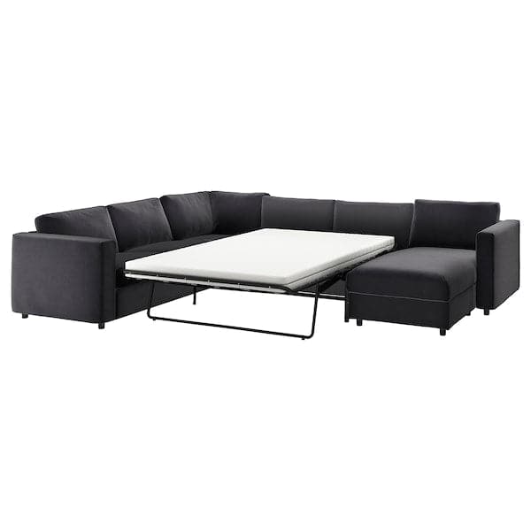 Ikea VIMLE - 5 seater corner sofa bed with chaise-longue/Djuparp dark grey ,