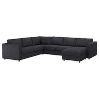 VIMLE - 5-seater corner sofa bed with chaise-longue/Hillared anthracite , - best price from Maltashopper.com 99536984