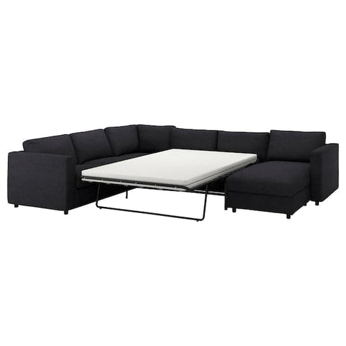 VIMLE - 5-seater corner sofa bed with chaise-longue/Hillared anthracite ,