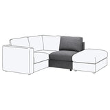 VIMLE 1-seat section, Lejde grey/black, 71 cm
