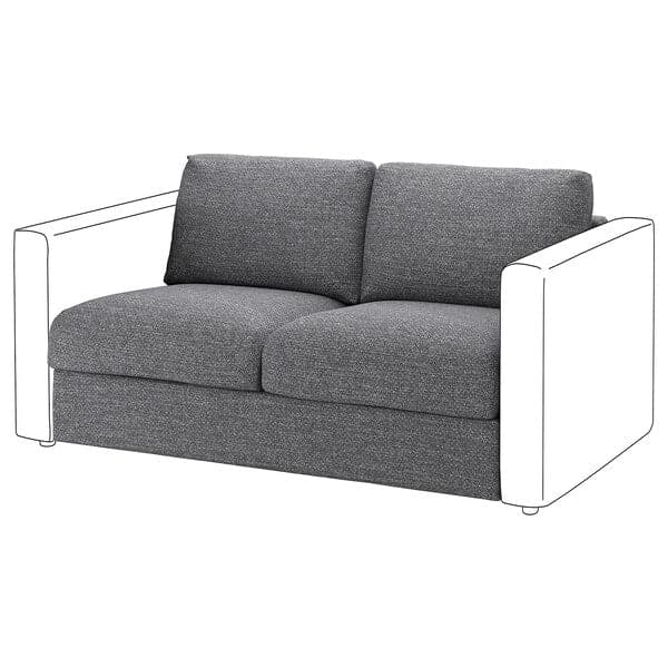 VIMLE - 2-seater element, Lejde grey/black ,