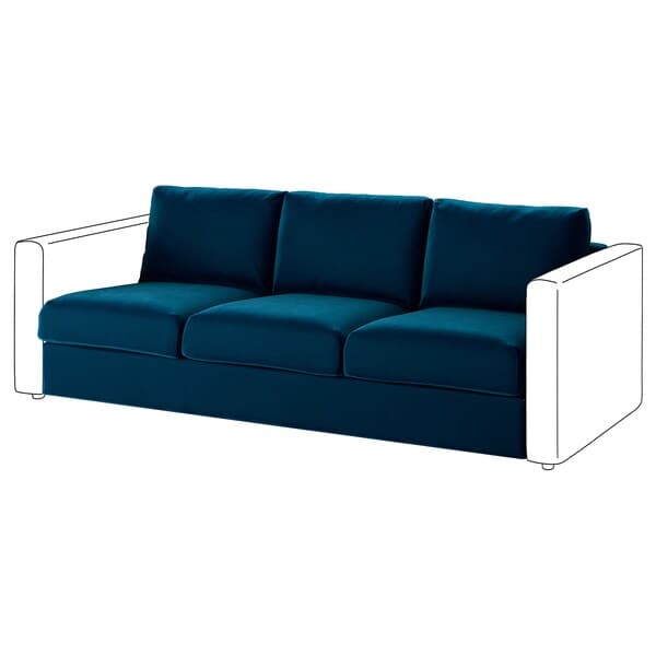 VIMLE - 3-seater element, Djuparp green-blue , - best price from Maltashopper.com 69433553