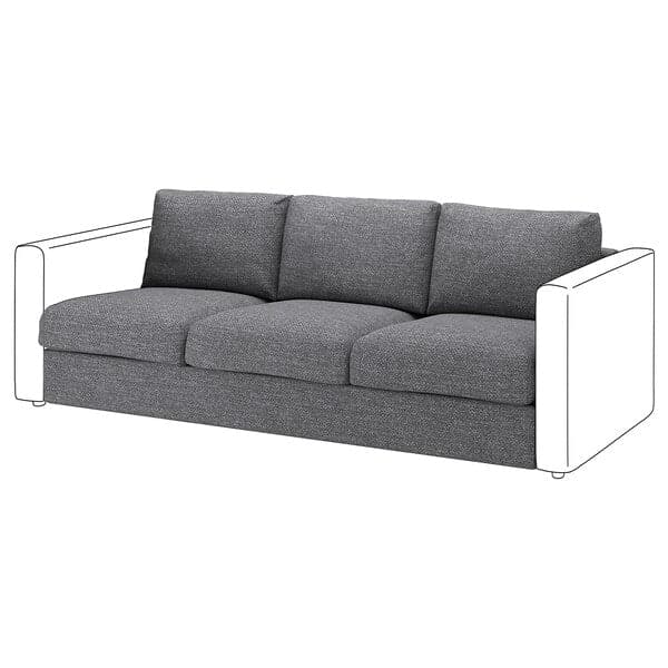 VIMLE - 3-seater element, Lejde grey/black , - best price from Maltashopper.com 39434436