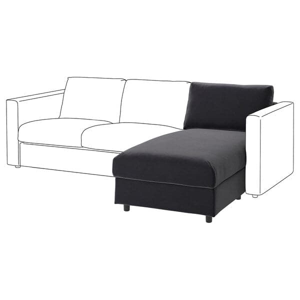 VIMLE - Chaise-longue element, Djuparp dark grey ,