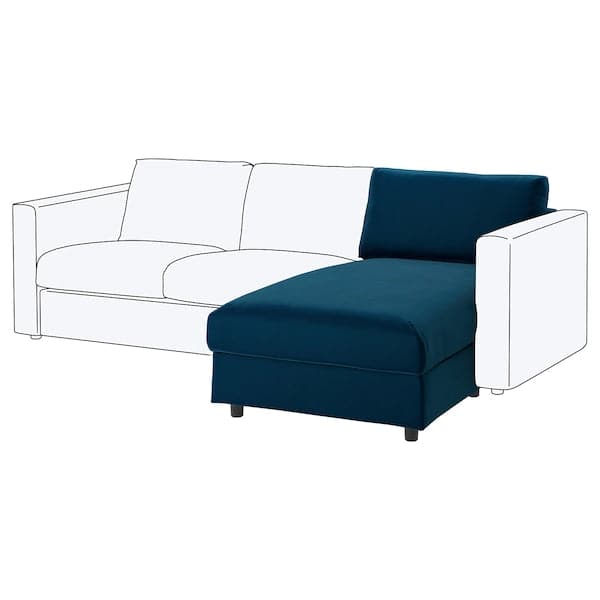 VIMLE - Chaise-longue element, Djuparp green-blue , - best price from Maltashopper.com 79433562