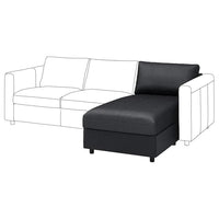 VIMLE chaise longue section, Grann/Bomstad black, 81x83x164 cm