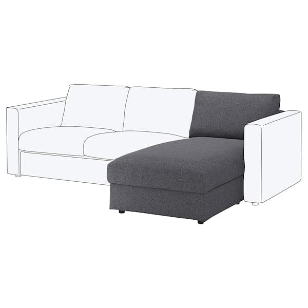 VIMLE Chaise-longue element - Gunnared smoke gray ,