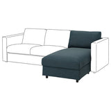 VIMLE chaise longue section, Hillared dark blue, 81 cm