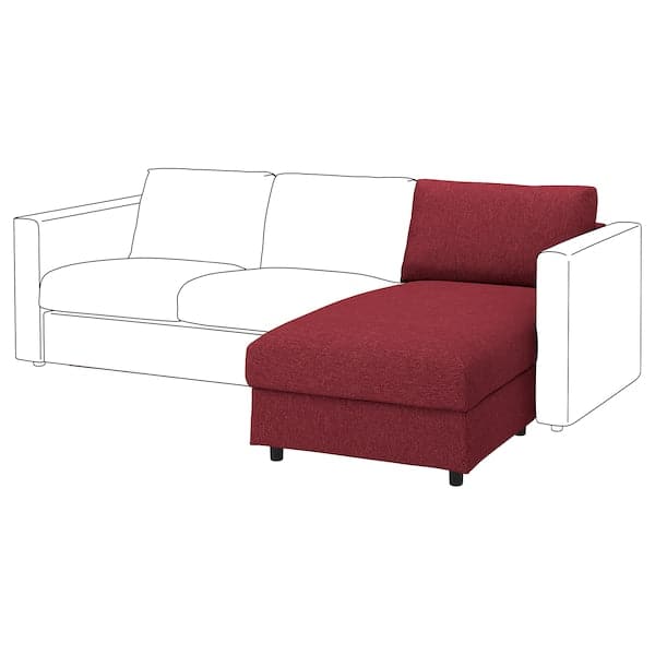 VIMLE - chaise-longue element, Lejde red/brown , - best price from Maltashopper.com 89434429