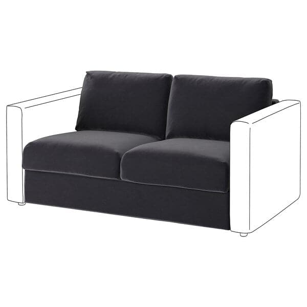 VIMLE - 2-seater bed element, Djuparp dark grey , - best price from Maltashopper.com 39537260
