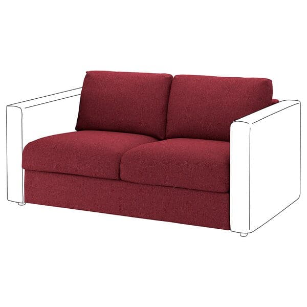 VIMLE - 2-seater bed element, Lejde red/brown , - best price from Maltashopper.com 79537550