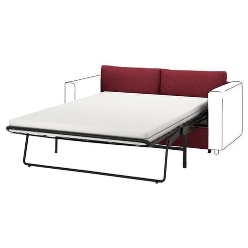 VIMLE - 2-seater sofa/bedding cover, Lejde red/brown ,
