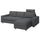 VIMLE -Cover for 3-seat sofa/chaise longue, with wide armrests with headrest/Hallarp gray
