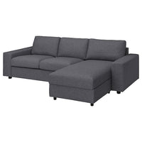 VIMLE - 3-seater sofa/chaise-longue cover , - best price from Maltashopper.com 89401136