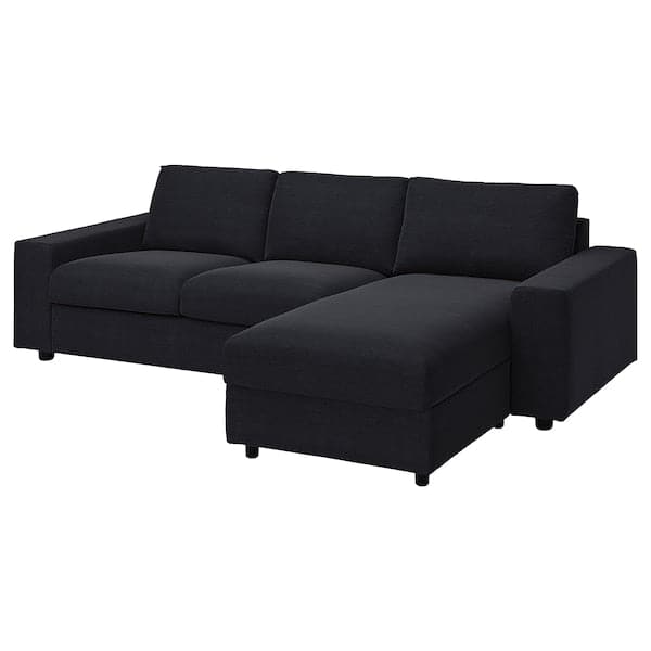 VIMLE - 3-seater sofa/chaise-longue cover