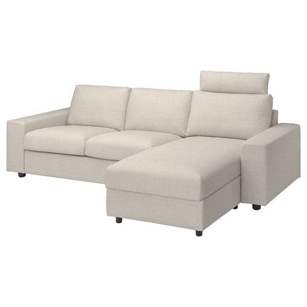 VIMLE - 3-seater sofa/chaise-longue cover , - best price from Maltashopper.com 69425044
