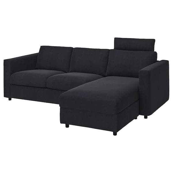 VIMLE - 3-seater sofa/chaise-longue cover