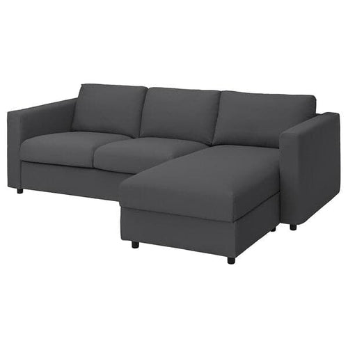 VIMLE 3 seater sofa cover/chaise-longue - Hallarp grey ,