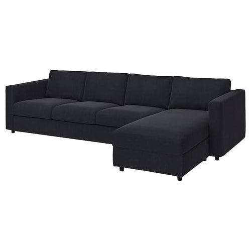 VIMLE 4 seater sofa cover/chaise-longue - Saxemara blue-black ,