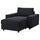 VIMLE cover for chaise longue, with wide armrests/Saxemara black-blue