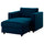 VIMLE cover for chaise longue, Djuparp dark green-blue, 81x6x164 cm