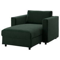 VIMLE cover for chaise longue, Djuparp dark green, 111 cm