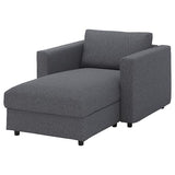 VIMLE cover for chaise longue, Gunnared medium grey, 111 cm