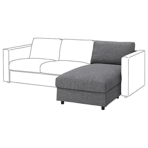 Ikea VIMLE - Chaise-longue cover, Lejde grey/black ,