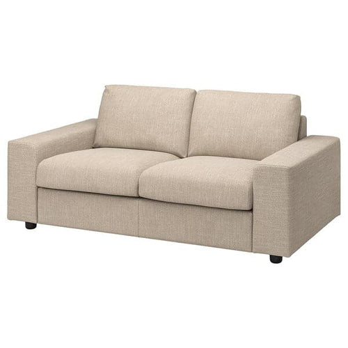 VIMLE - 2-seater sofa cover, with wide armrests/Hillared beige ,