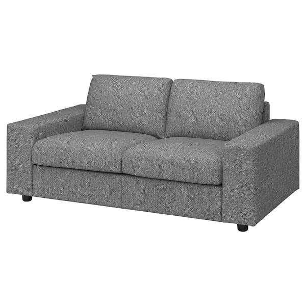 VIMLE - 2-seater sofa cover, with wide armrests/Lejde grey/black , - best price from Maltashopper.com 29432796