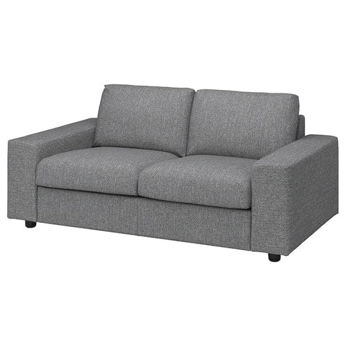 VIMLE - 2-seater sofa cover, with wide armrests/Lejde grey/black ,